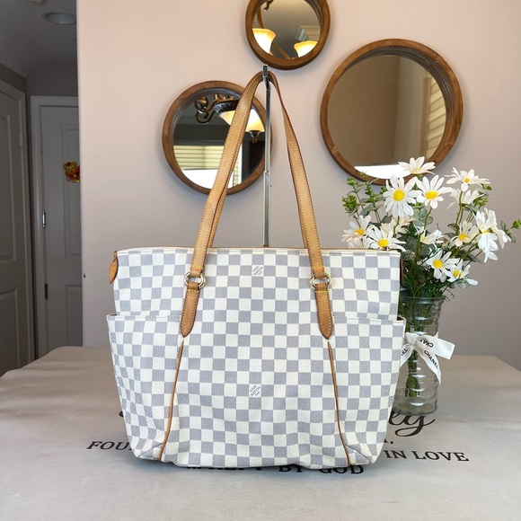 Louis Vuitton Damier Azur Totally MM Totes Shoulder Bag